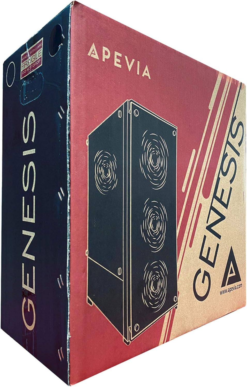 Genesis-Pk Mid Tower Gaming Case with 2 X Tempered Glass Panel, Top Usb3.0/Usb2.0/Audio Ports, 4 X RGB Fans, Pink Frame