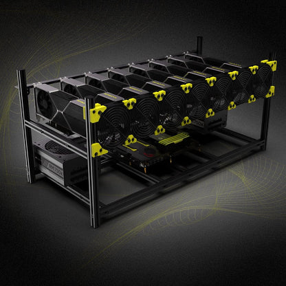 6/8 GPU Aluminum Stackable Open Air Mining Computer Frame Rig Ethereum Veddha (V4C-8/12GPU)