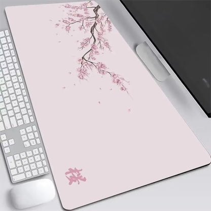 Japan Cherry Blossom Mouse Pad XXL Gray Laptops Gaming Deskmat Sakura Mousepad Anime Office Carpet Gamer Keyboard Computer Desks