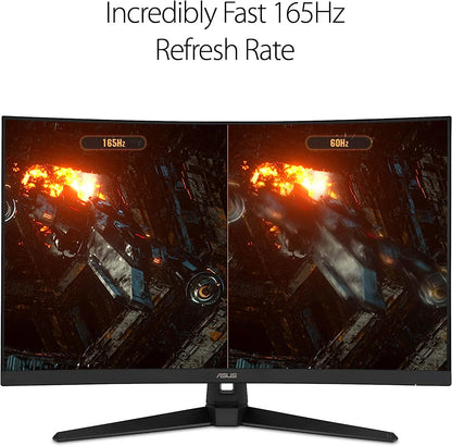 TUF Gaming 31.5" Curved FHD Gaming Monitor VG328H1B, Full HD (1920X1080), 165Hz (Above 144Hz), Extreme Low Motion Blur, 1Ms (MPRT)