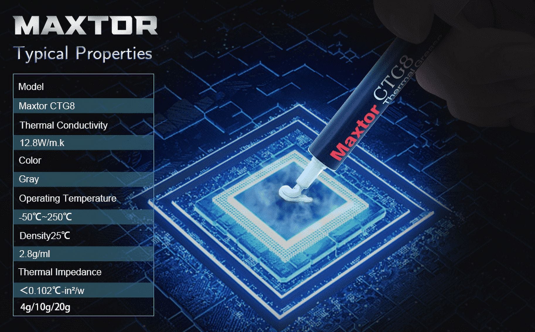 CTG8 4G - Advance Thermal Paste for Computers, Best for CPU, GPU, IC, Heat Sink. All Electronics Chip