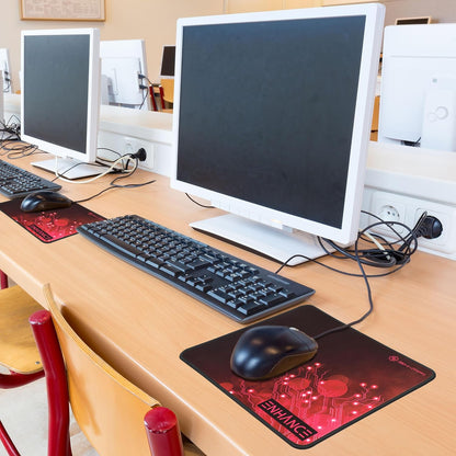 Mouse Pad Large with Anti-Slip Rubber, Quiet High Precision Fabric Mousepad for Schools, Computer Labs, Office Desks - 12.6 X 10.6 Inch Laptop Mouse Pad, Anti-Fray Stitching, Water Resistant