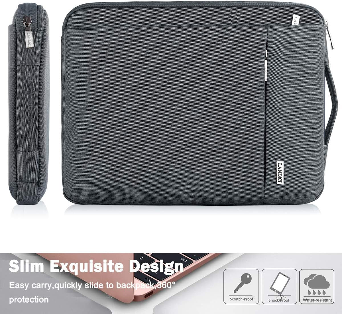 360° Protective Laptop Sleeve 15.6 Inch for Macbook Pro 16 M2/M1,Macbook Air 15,Computer Bag Carrying Case for 15-16 Inch HP Dell Asus Lenovo Notebook, Slim, Shockproof, Waterproof, Grey