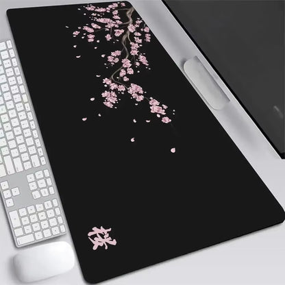 Japan Cherry Blossom Mouse Pad XXL Gray Laptops Gaming Deskmat Sakura Mousepad Anime Office Carpet Gamer Keyboard Computer Desks