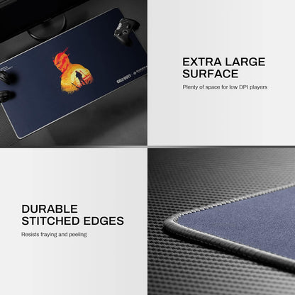 & Call of Duty Old Times Gaming Mouse Pad, Extended XXL Large Black Home Office PC Computer Desk Accessories Keyboard Mousepad Mat with Non-Slip Rubber Base Stitched Edges