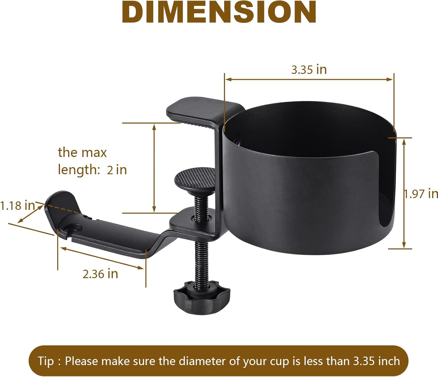 Desk Cup Holder with Headphone Hanger - Anti-Spill Table Cup Holder for Water Bottles, Wheelchairs, Workstations, Gaming Desk Accessories