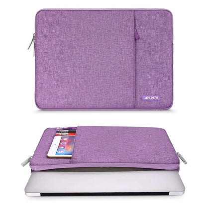 15.4" 15.6" Polyester Laptop Sleeve Bag for Macbook Dell HP Lenovo Acer Asus, Water Repellent Notebook Bag Case Cover, Light Violet