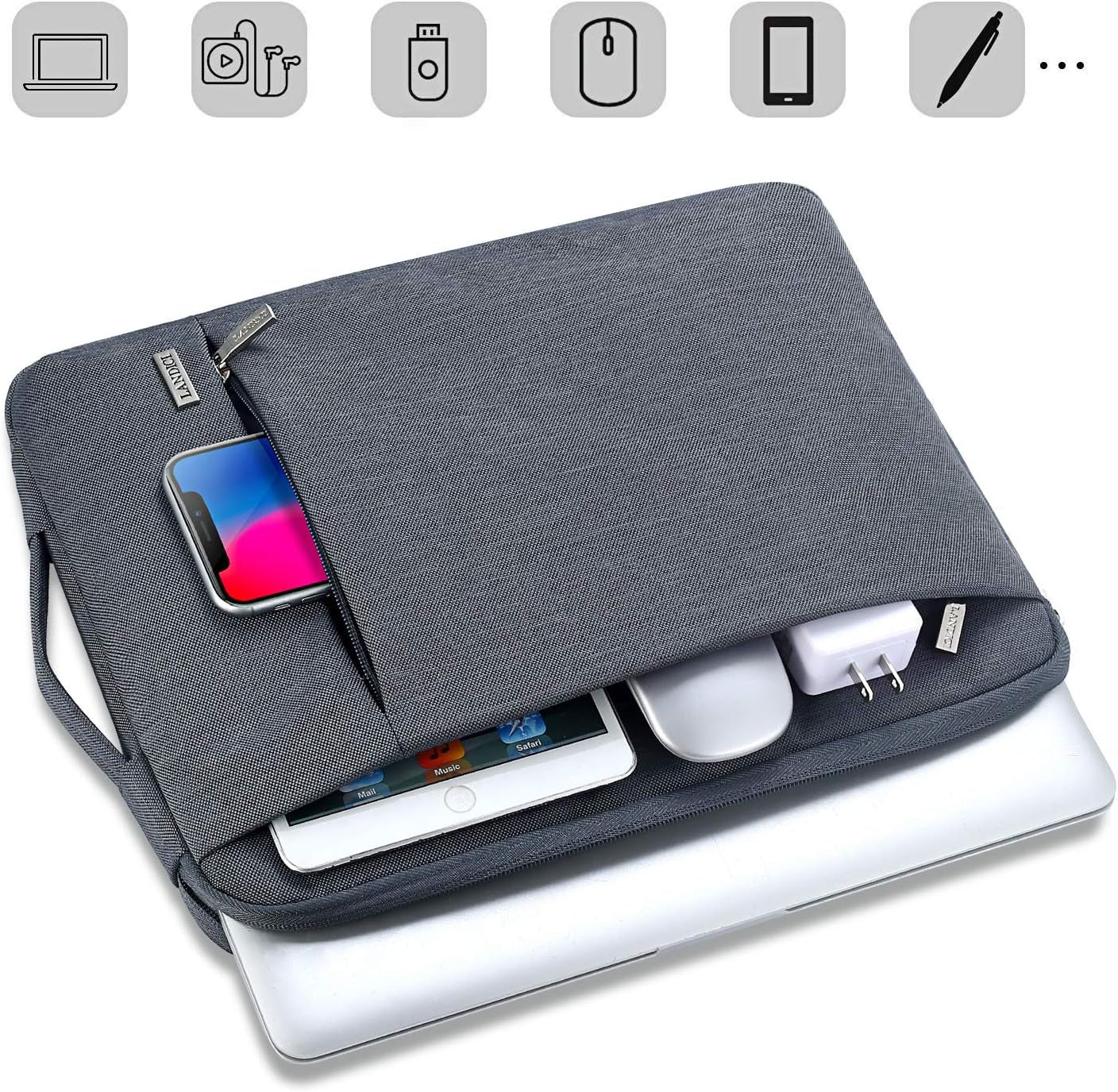 360° Protective Laptop Sleeve 15.6 Inch for Macbook Pro 16 M2/M1,Macbook Air 15,Computer Bag Carrying Case for 15-16 Inch HP Dell Asus Lenovo Notebook, Slim, Shockproof, Waterproof, Grey