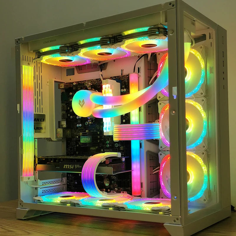 PSU Power Extension Cable 24 Pin Motherboard 5V ARGB Power Cable for PC Case Chassis Support ASUS Aura Sync Flexible Light Strip