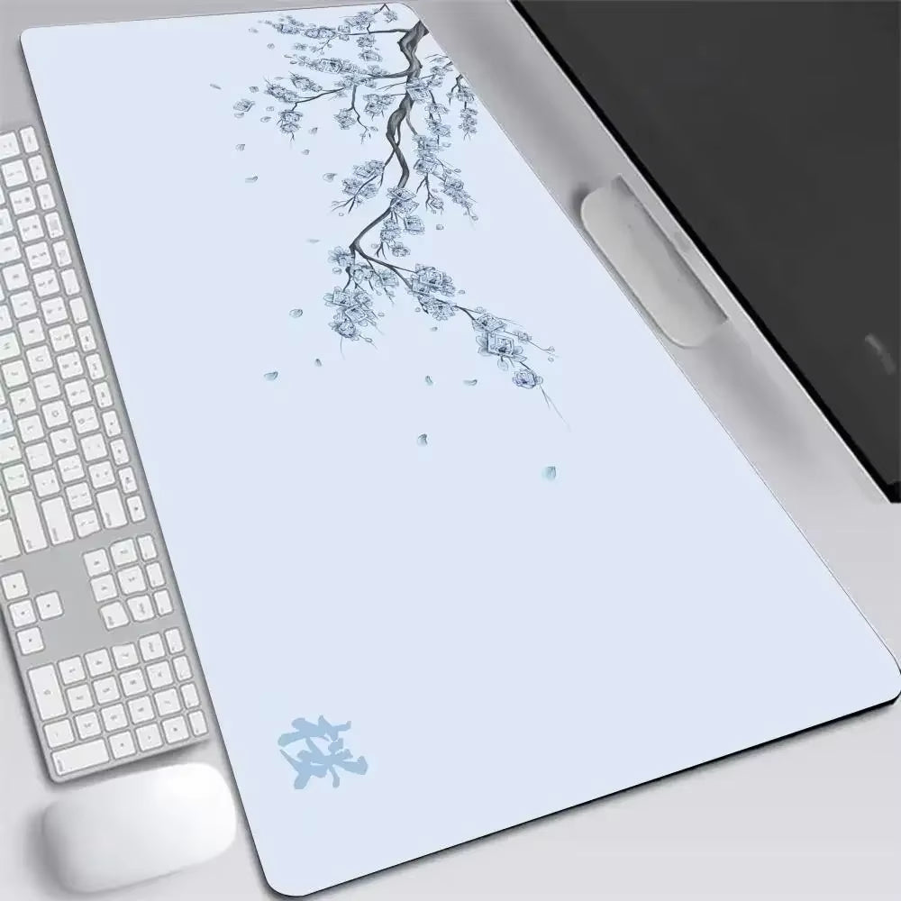 Japan Cherry Blossom Mouse Pad XXL Gray Laptops Gaming Deskmat Sakura Mousepad Anime Office Carpet Gamer Keyboard Computer Desks