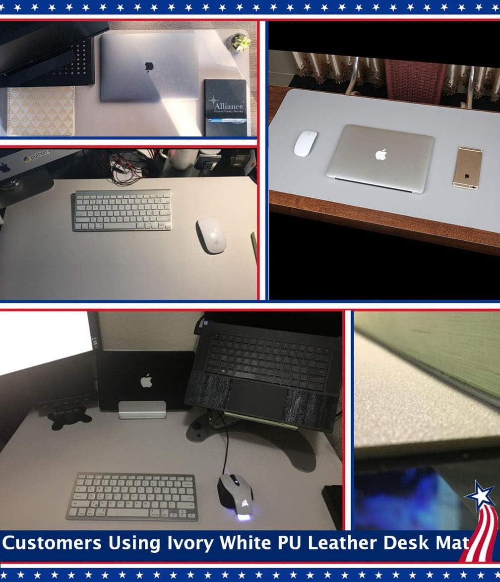 17 X 36 Inch Office Desk Pad Table Protector on Top of Desks PU Leather Desk Blotter Laptop Computer Gaming under Keyboard Mouse Pad Waterproof Writing Mat Desktop Cover for Women Men Kids Girls Black