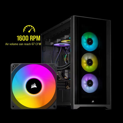 AC120 RGB Fan DC 12V PWM-4PIN and 5V 3PIN ARGB Connector High-Performance 120Mm PWM Cooling Fan Black/White Single Pack