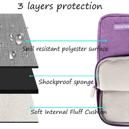 15.4" 15.6" Polyester Laptop Sleeve Bag for Macbook Dell HP Lenovo Acer Asus, Water Repellent Notebook Bag Case Cover, Light Violet