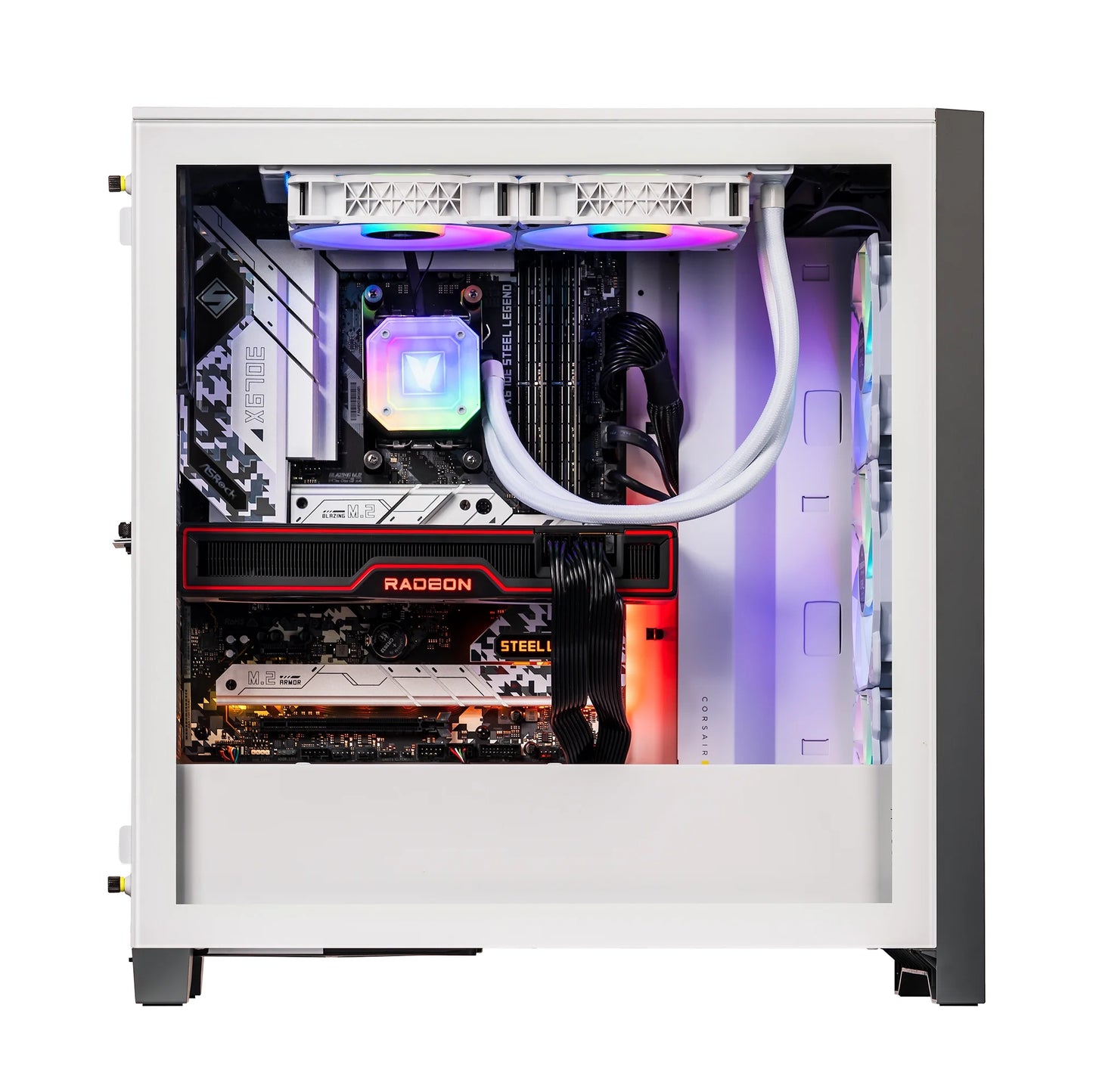 White Armix Prebuilt Gaming Desktop PC (AMD Ryzen 9 7900X 12-Core 4.7Ghz, Radeon RX 6900 XT 16GB, 128GB DDR5, 2TB Pcie SSD, 240Mm AIO, 1000W PSU, Killer Wifi 6E, Win10Pro)