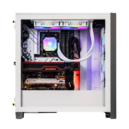 White Armix Prebuilt Gaming Desktop PC (AMD Ryzen 9 7900X 12-Core 4.7Ghz, Radeon RX 6900 XT 16GB, 128GB DDR5, 2TB Pcie SSD, 240Mm AIO, 1000W PSU, Killer Wifi 6E, Win10Pro)