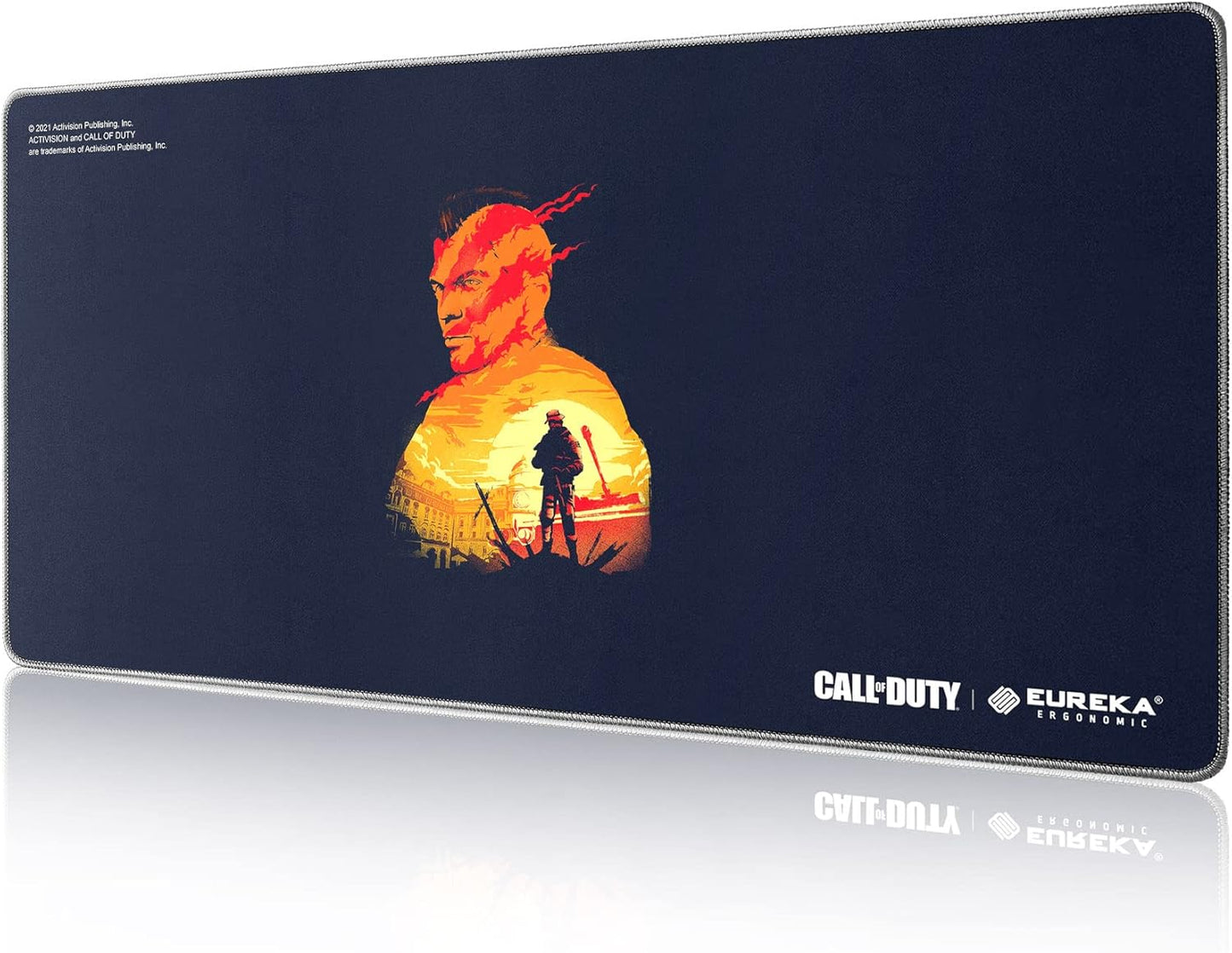 & Call of Duty Old Times Gaming Mouse Pad, Extended XXL Large Black Home Office PC Computer Desk Accessories Keyboard Mousepad Mat with Non-Slip Rubber Base Stitched Edges