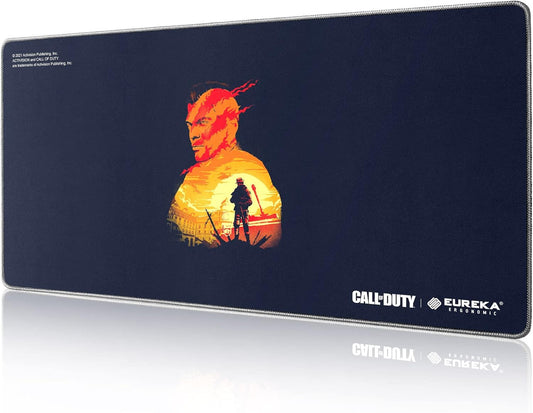 & Call of Duty Old Times Gaming Mouse Pad, Extended XXL Large Black Home Office PC Computer Desk Accessories Keyboard Mousepad Mat with Non-Slip Rubber Base Stitched Edges
