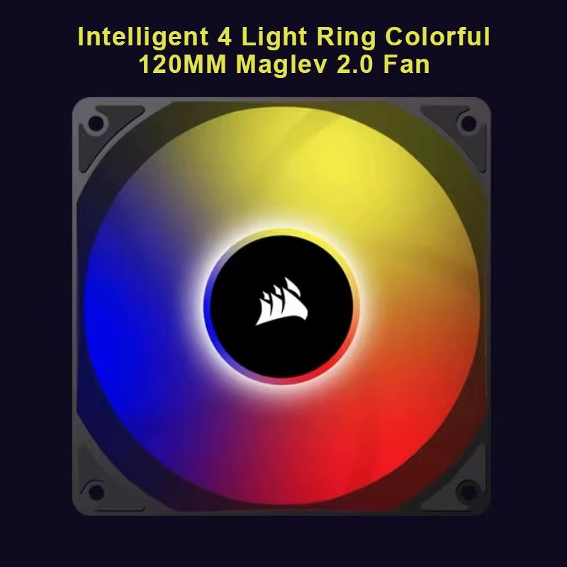 AC120 RGB Fan DC 12V PWM-4PIN and 5V 3PIN ARGB Connector High-Performance 120Mm PWM Cooling Fan Black/White Single Pack