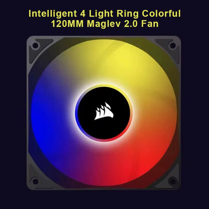 AC120 RGB Fan DC 12V PWM-4PIN and 5V 3PIN ARGB Connector High-Performance 120Mm PWM Cooling Fan Black/White Single Pack