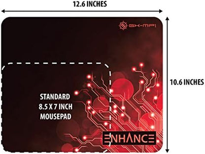 Mouse Pad Large with Anti-Slip Rubber, Quiet High Precision Fabric Mousepad for Schools, Computer Labs, Office Desks - 12.6 X 10.6 Inch Laptop Mouse Pad, Anti-Fray Stitching, Water Resistant