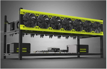 6/8 GPU Aluminum Stackable Open Air Mining Computer Frame Rig Ethereum Veddha (V3D-8GPU)