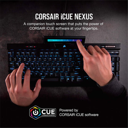 Icue Nexus Companion Touch Screen – 5” Diagonal Screen – 6 Programmable Virtual Macro Buttons + K100 RGB Mechanical Gaming Keyboard - Cherry MX Speed RGB Silver Keyswitches