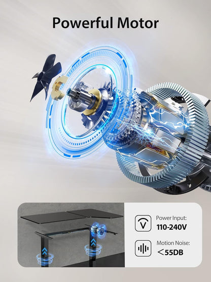 Electric Standing Desk, Height Adjustable Sit Stand up Desk, L-Shaped Memory Home Office Desk with Hook, 55 X 34 Inch, Black