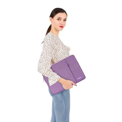 15.4" 15.6" Polyester Laptop Sleeve Bag for Macbook Dell HP Lenovo Acer Asus, Water Repellent Notebook Bag Case Cover, Light Violet