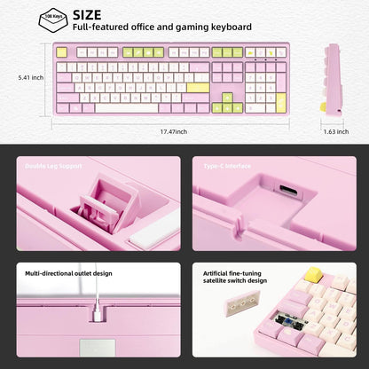 K84 Wired Gaming Keyboard, 75% US Layout 84 Keys Ultra-Compact Hot-Swappable Programmable Mini Keyboard with RGB Backlit PBT Keycap for Pc/Mac (Linear Gateron Red Switch),Black4