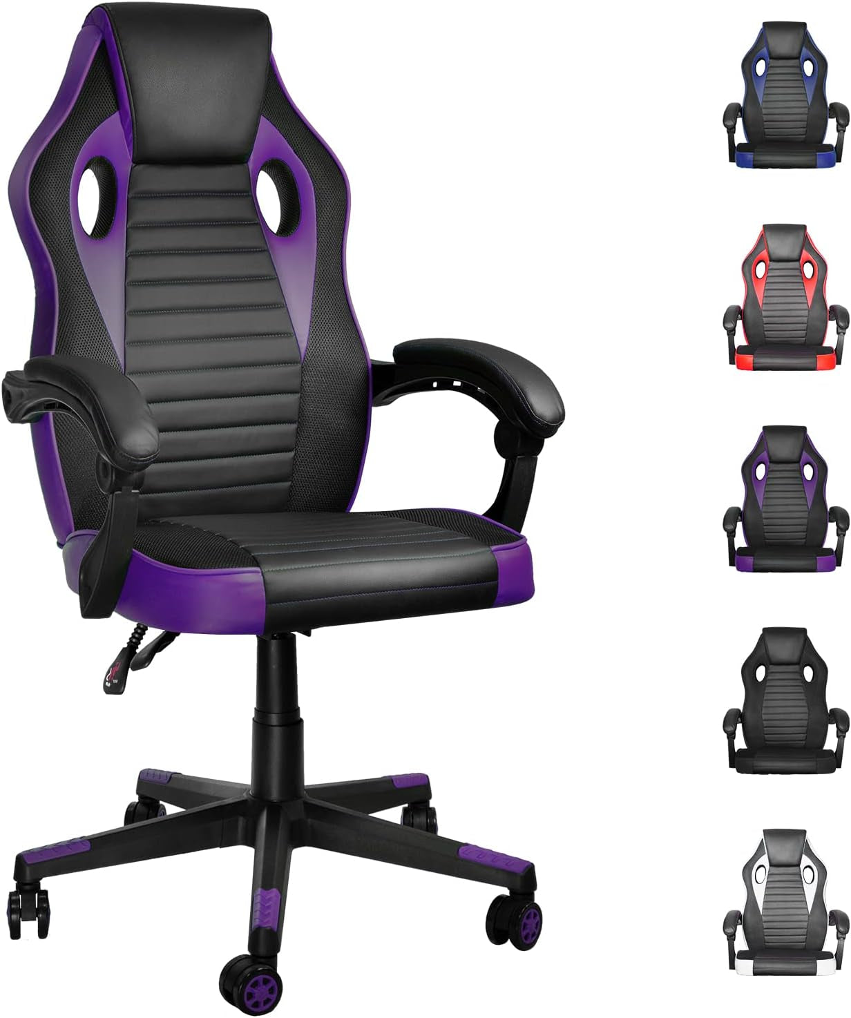Ergonomic Gaming Chair, Computer Chairs for Adults Teens, Comfortable High Back Office Chair Desk Chair 350LBS, Video Game Chairs, Recliner Racing Gamer Chair Purple