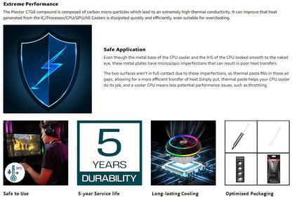CTG8 4G - Advance Thermal Paste for Computers, Best for CPU, GPU, IC, Heat Sink. All Electronics Chip