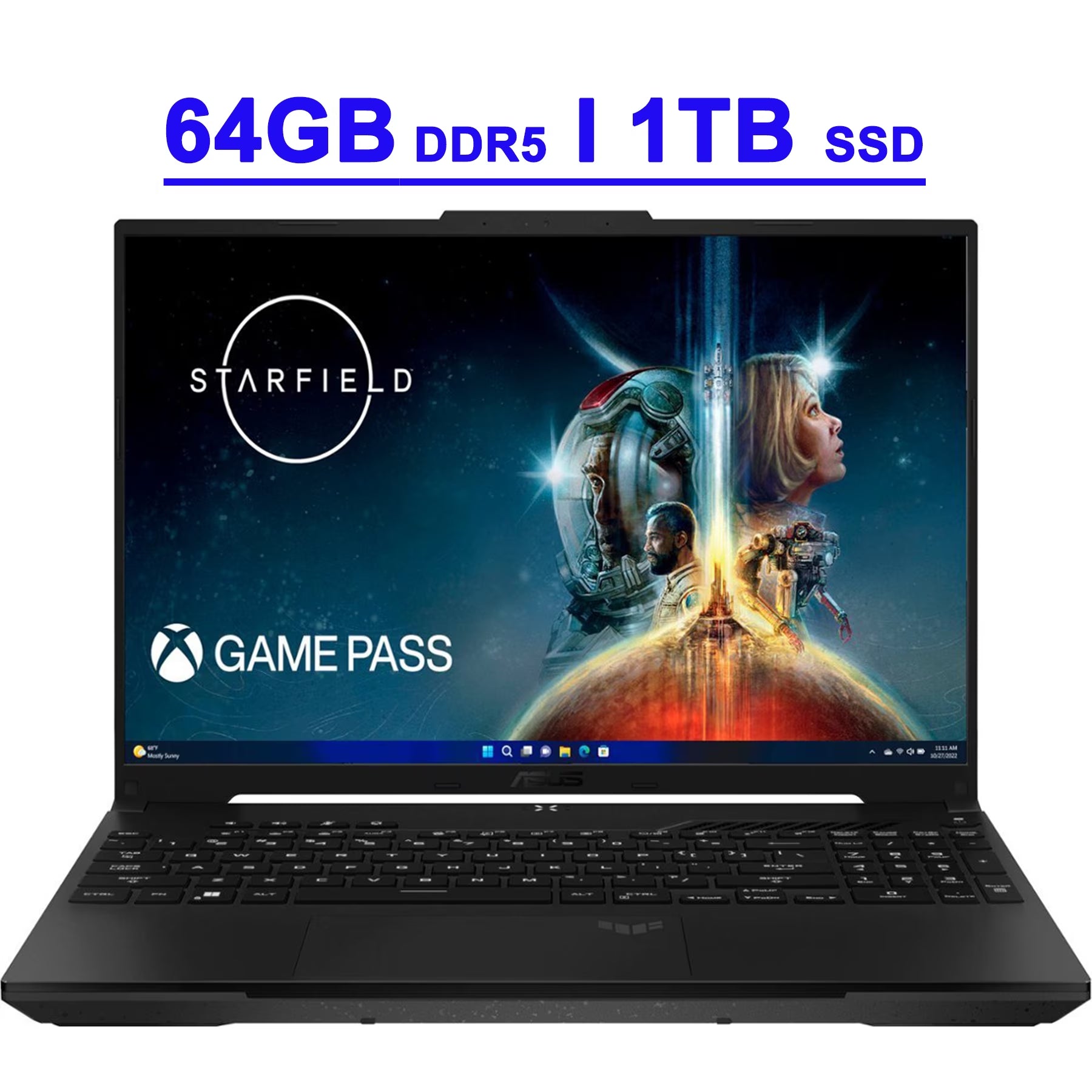 TUF Gaming A16 Premium Laptop 16" FHD+ 165Hz 7Ms 100% Srgb AMD 8-Core Ryzen 7 7735HS 64GB DDR5 1TB SSD Radeon RX 7700S 8GB Graphic Backlit USB-C USB4 Fast Charging Win11 Black