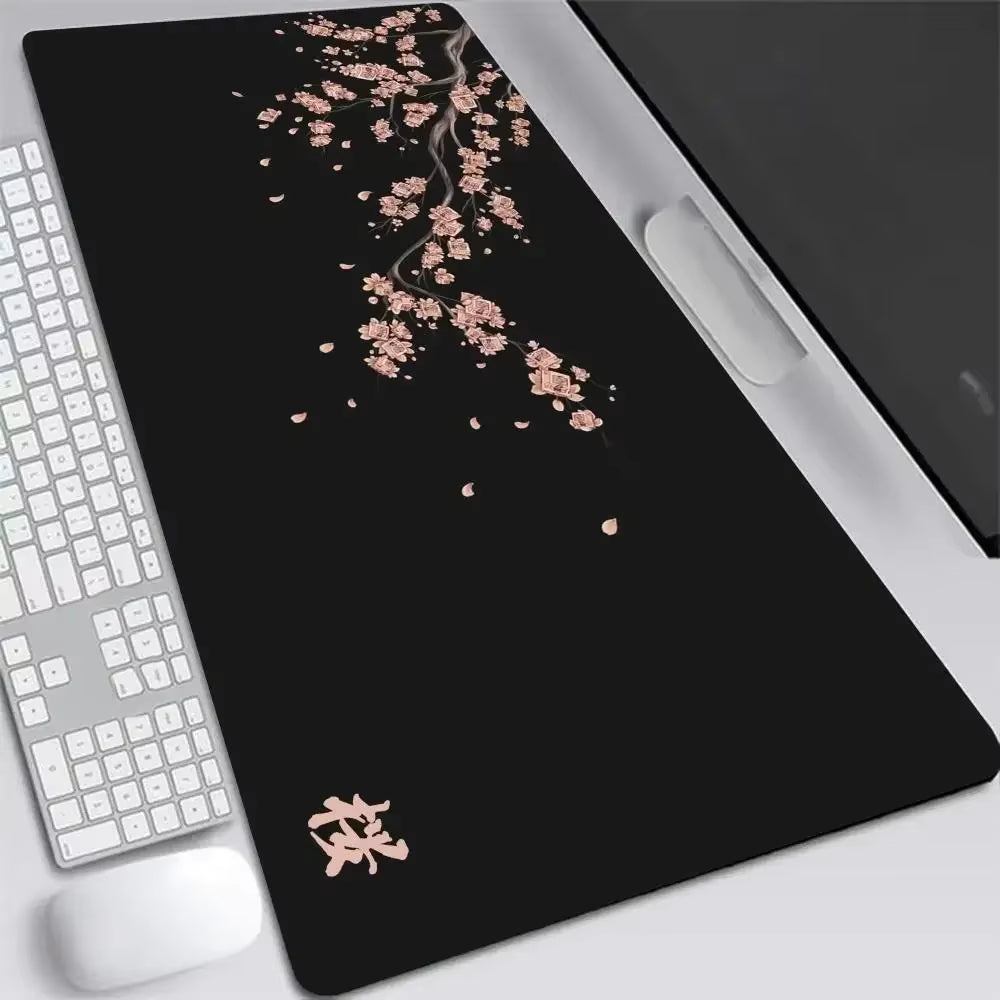 Japan Cherry Blossom Mouse Pad XXL Gray Laptops Gaming Deskmat Sakura Mousepad Anime Office Carpet Gamer Keyboard Computer Desks