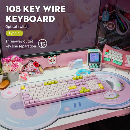 K84 Wired Gaming Keyboard, 75% US Layout 84 Keys Ultra-Compact Hot-Swappable Programmable Mini Keyboard with RGB Backlit PBT Keycap for Pc/Mac (Linear Gateron Red Switch),Black4