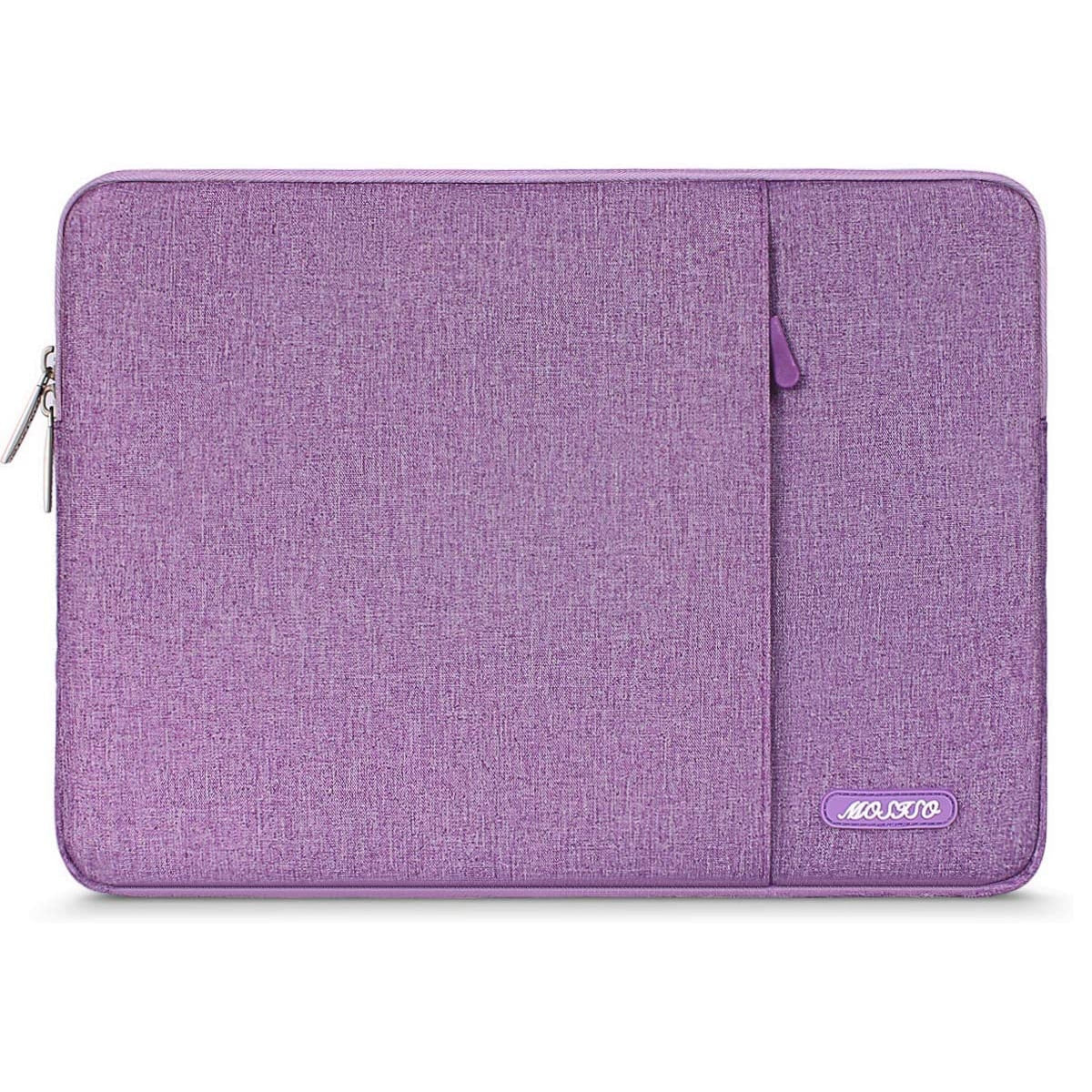 15.4" 15.6" Polyester Laptop Sleeve Bag for Macbook Dell HP Lenovo Acer Asus, Water Repellent Notebook Bag Case Cover, Light Violet