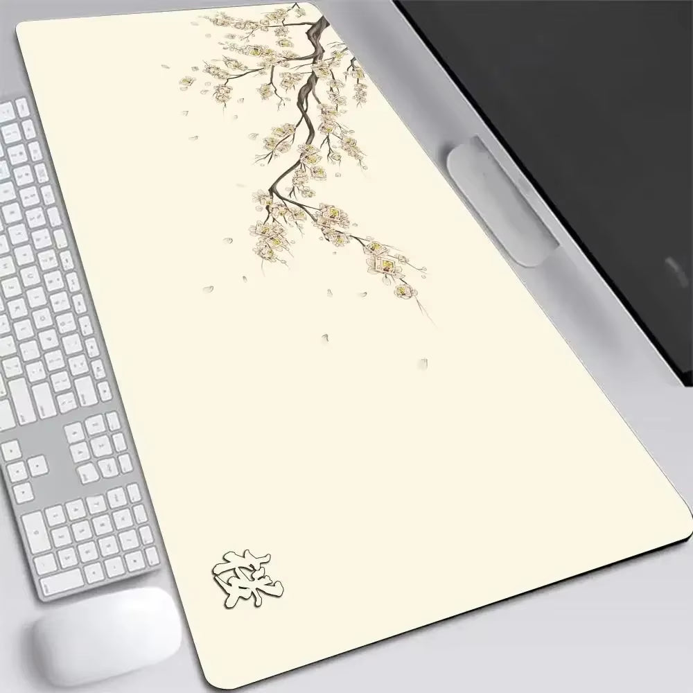 Japan Cherry Blossom Mouse Pad XXL Gray Laptops Gaming Deskmat Sakura Mousepad Anime Office Carpet Gamer Keyboard Computer Desks