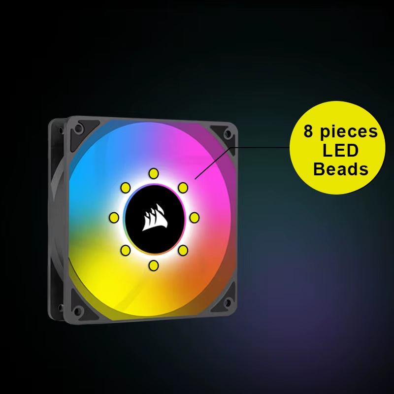 AC120 RGB Fan DC 12V PWM-4PIN and 5V 3PIN ARGB Connector High-Performance 120Mm PWM Cooling Fan Black/White Single Pack