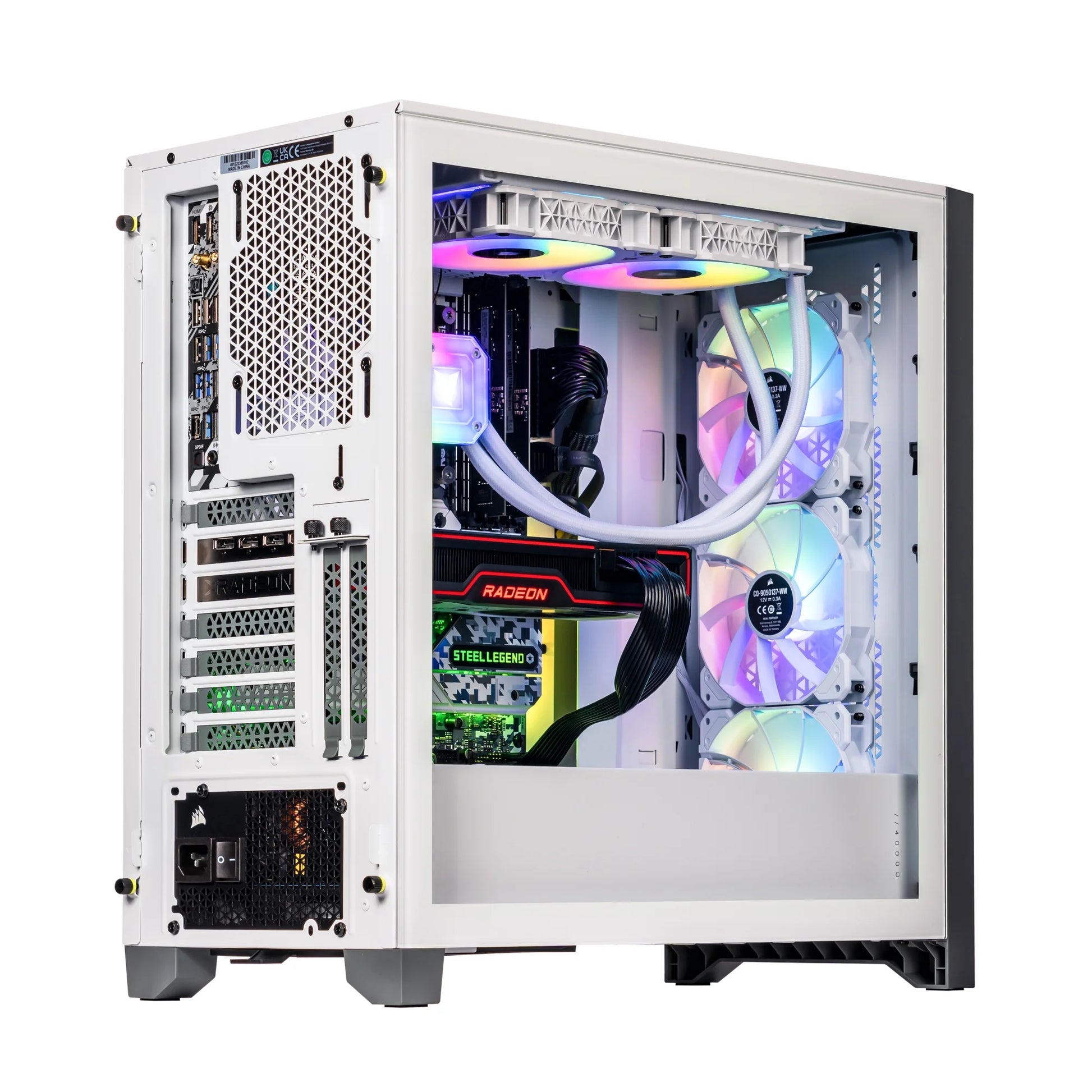 White Armix Prebuilt Gaming Desktop PC (AMD Ryzen 9 7900X 12-Core 4.7Ghz, Radeon RX 6900 XT 16GB, 128GB DDR5, 2TB Pcie SSD, 240Mm AIO, 1000W PSU, Killer Wifi 6E, Win10Pro)